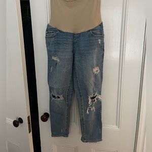 Distressed full panel maternity jeans - Pea in the Pod - size 28